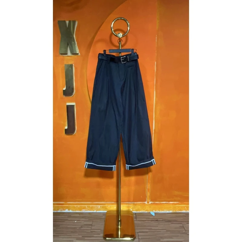 236067新款欧货时尚磨毛工装大直筒宽松休闲裤