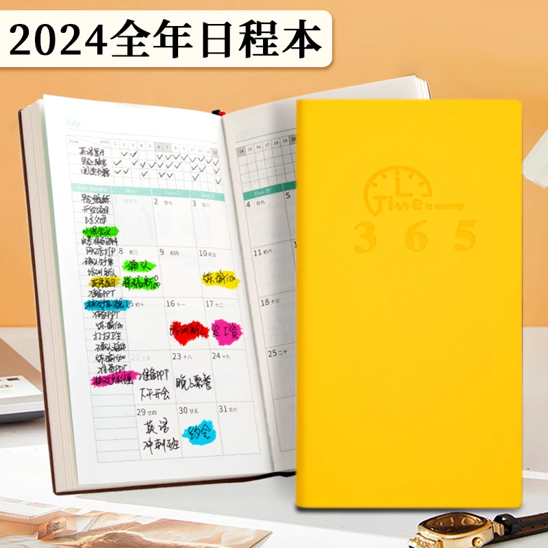 2024年日程本A6随身携带本子效率手册复习工作计划时间管理计划本