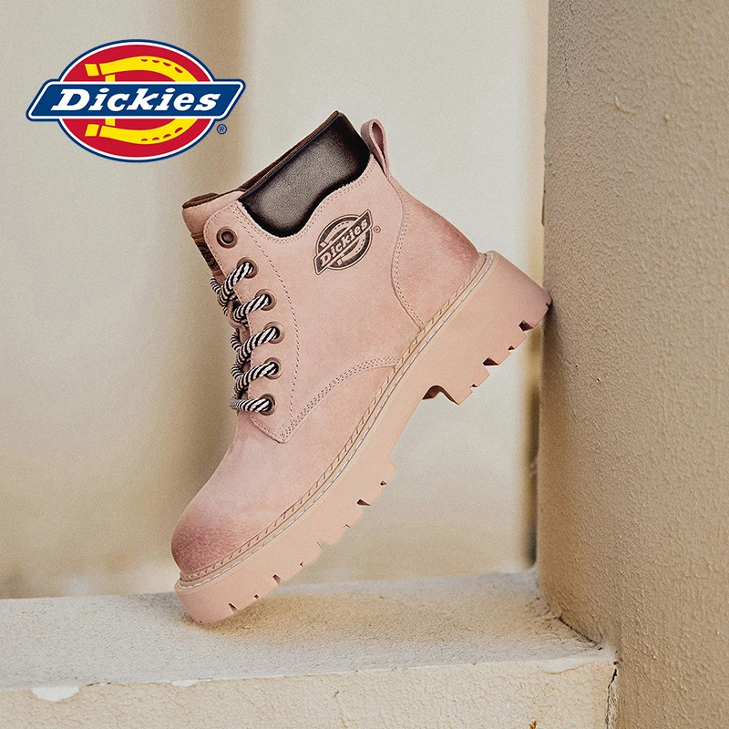 Dickies2025冬季款马丁靴女短靴工装靴女户外防滑黄靴英伦皮靴子