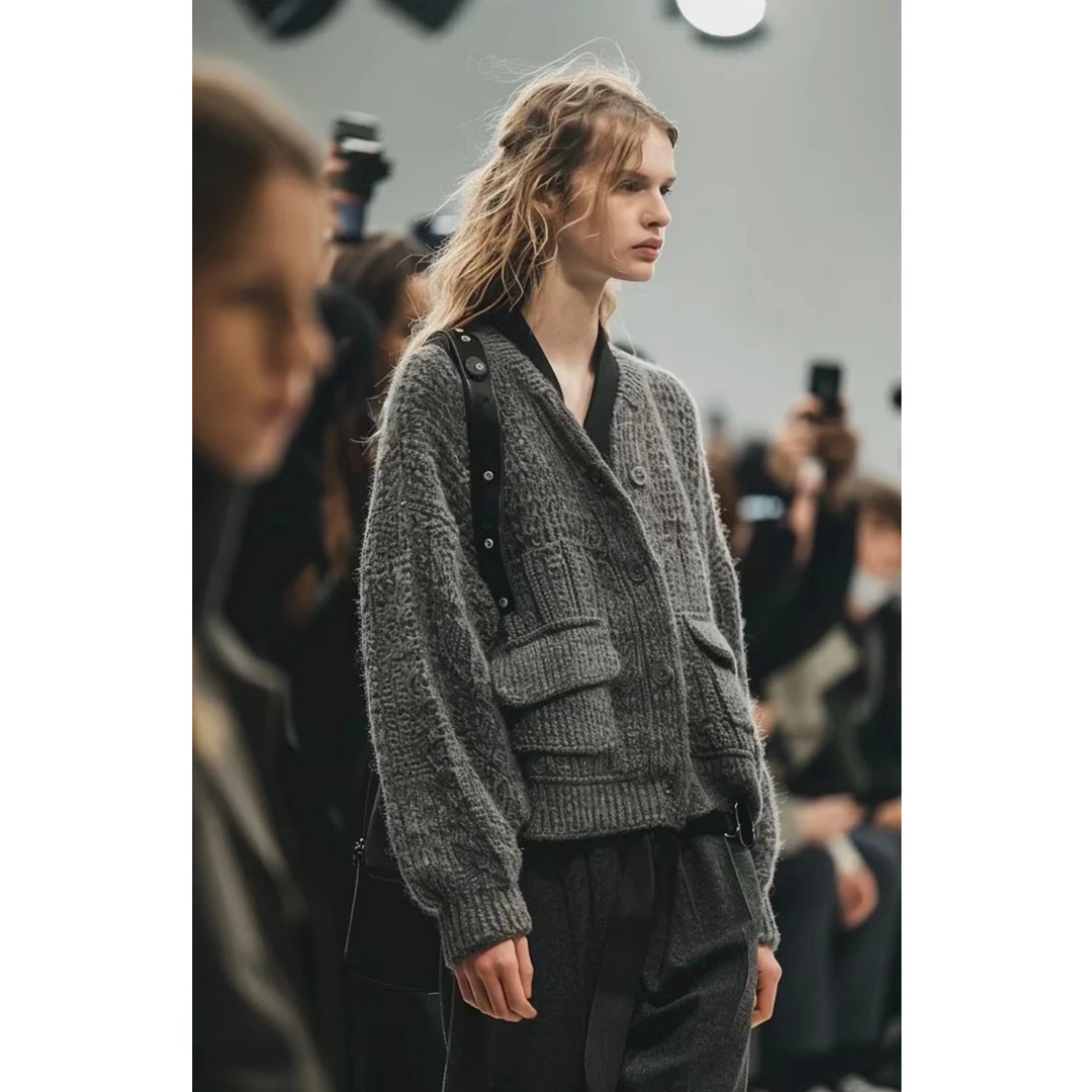 高级感毛衣开衫美式女装休闲外穿百搭羊毛针织外套 1920