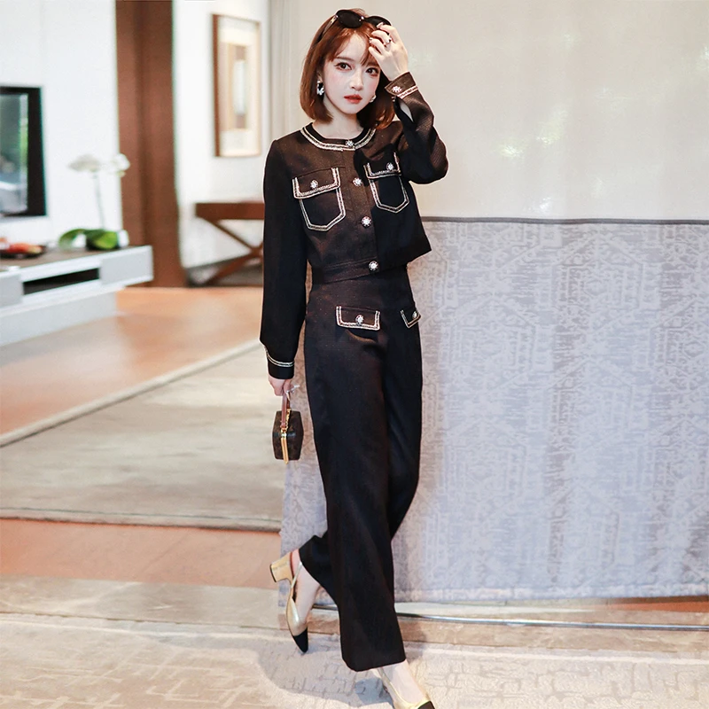 MIUCO优雅气质高腰长裤