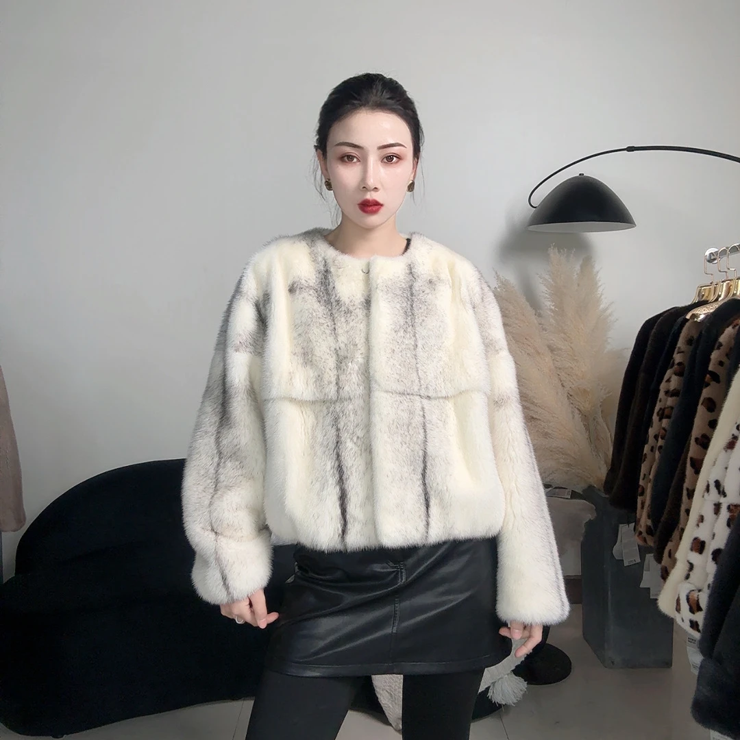 【ANZHELU】24779新款女装百搭深色系街头风格貂