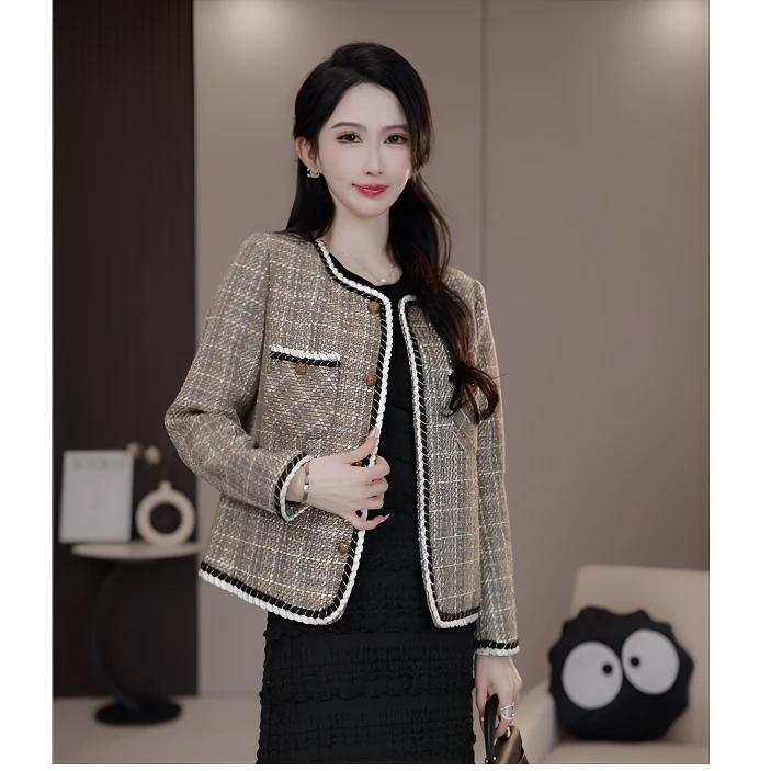 C-229秋季新款法式时尚减龄修身设计感气质轻奢小香风女装外套