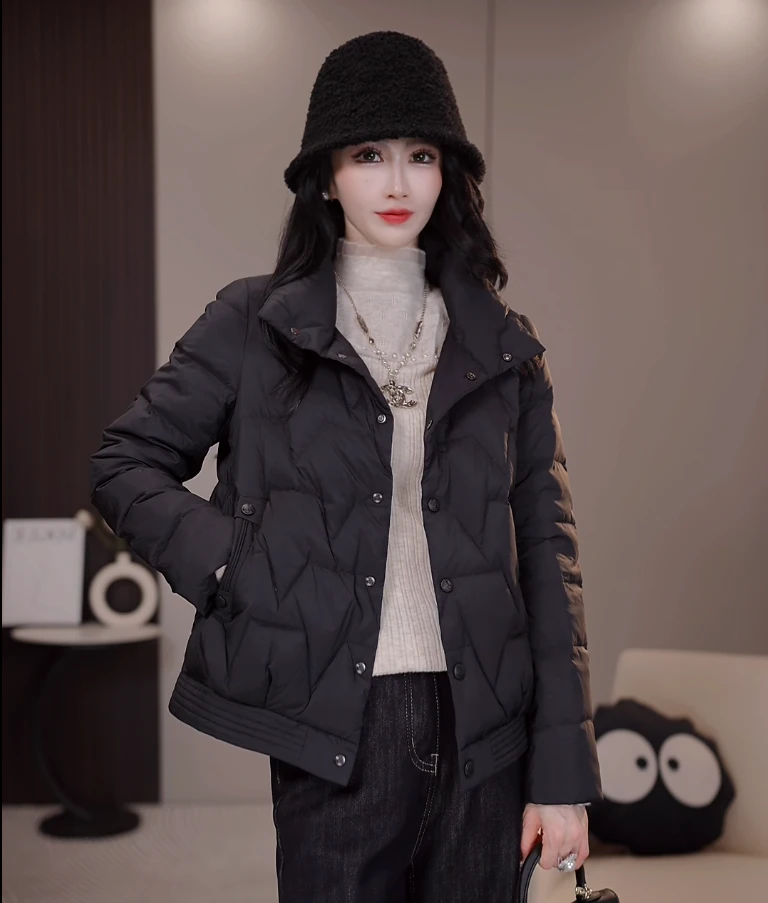 C-684秋冬高级感2024新款宽松保暖时尚防风防寒羽绒服