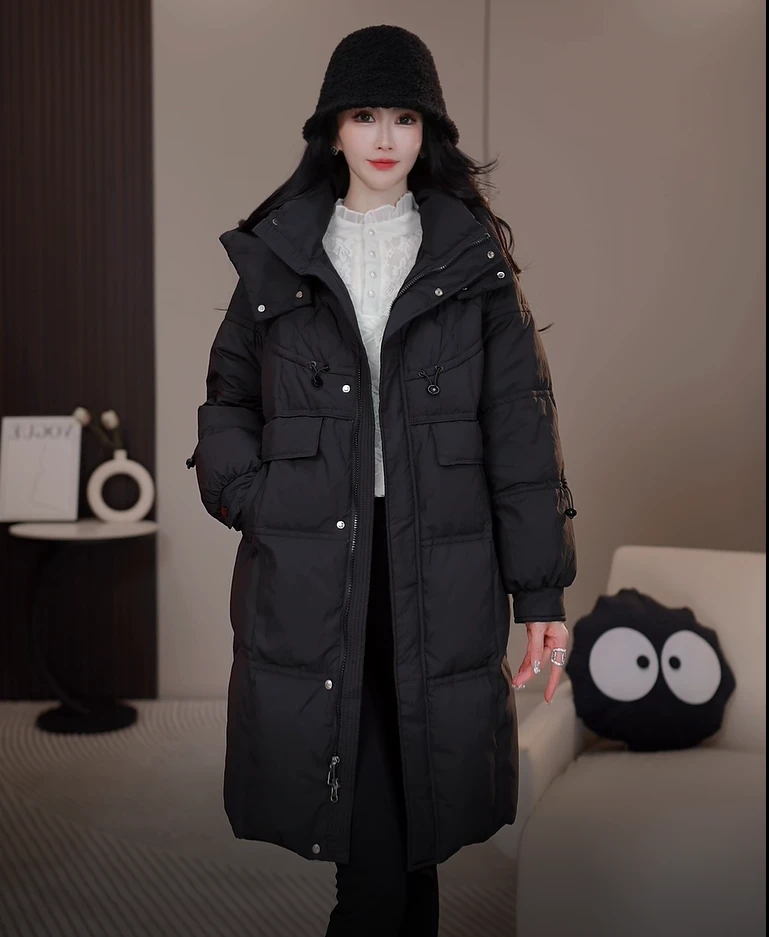 A-654-656秋冬高级感2024新款宽松保暖时尚连帽防风防寒羽绒服