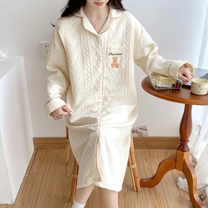 待产裙11-12月份产妇孕妇睡衣产房生产裙住院空气棉哺乳睡裙