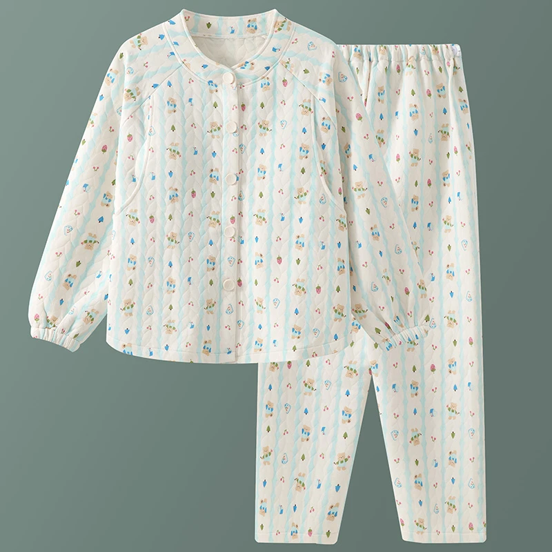 维雨带胸垫空气棉月子服10-11月份产妇哺乳睡衣孕妇家居服可外穿