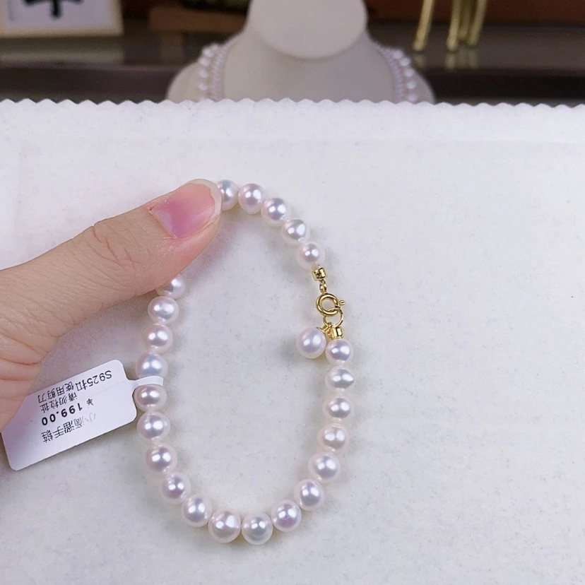 【闪购商品】淡水珍珠手绳银S925镶嵌