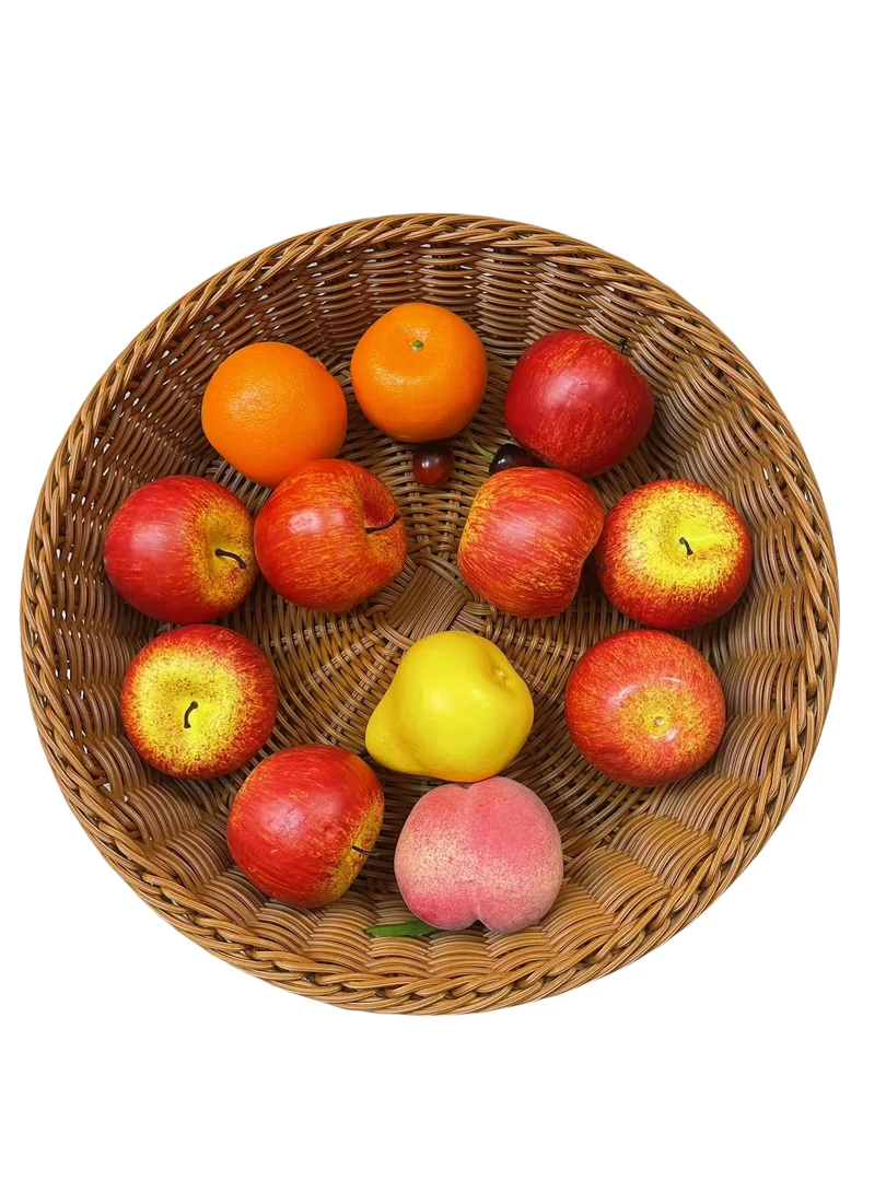 手工编织圆形水果篮家用大号面包篮菜筐40cm*10cm