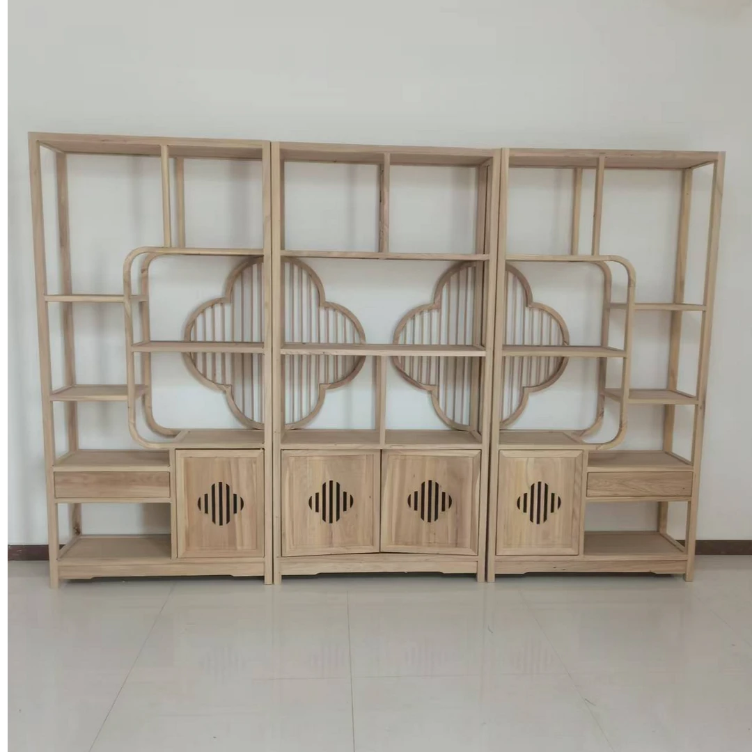 北方老榆木新中式博古架