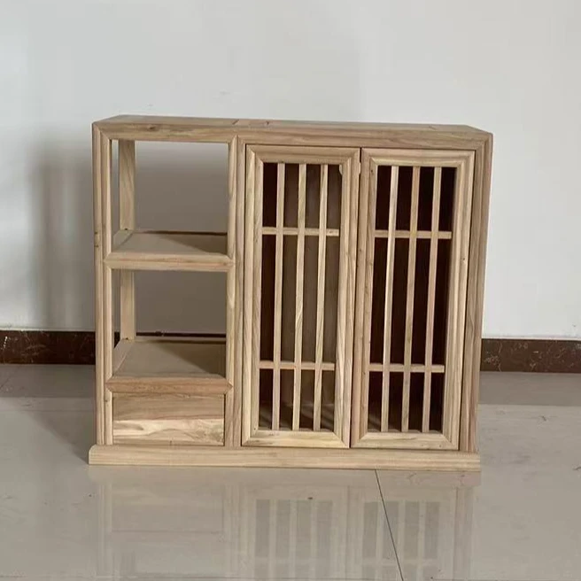 北方榆木新中式茶水柜