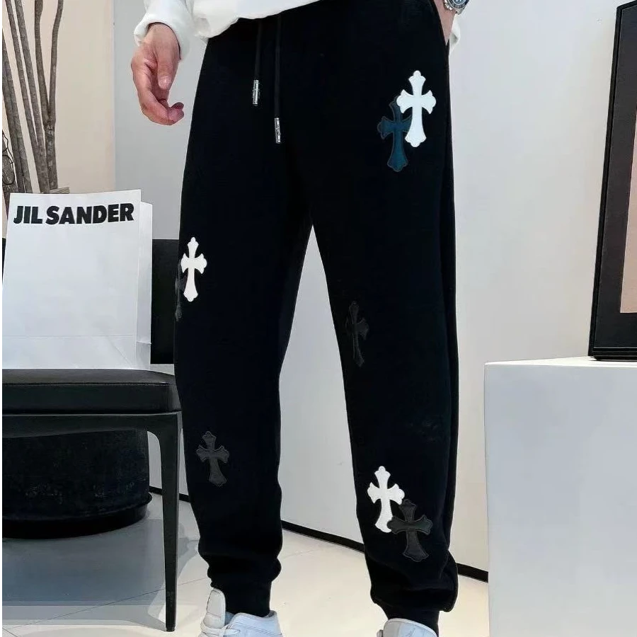 11-03-昕-高端排口十字架刺绣休闲欧货男士卫裤重工加绒