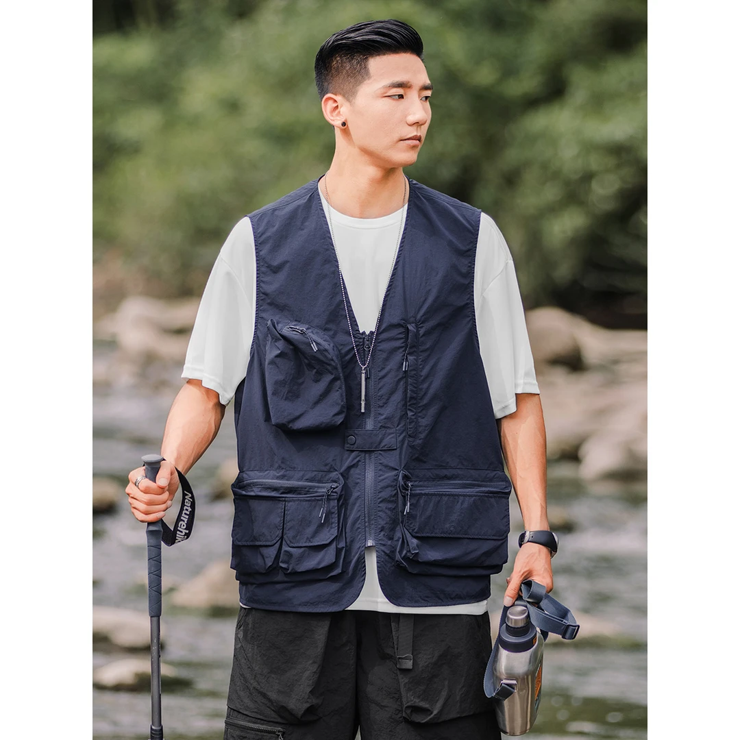 outwild 男夏季山系户外多口袋工装马甲 机能宽松外套潮WV23010