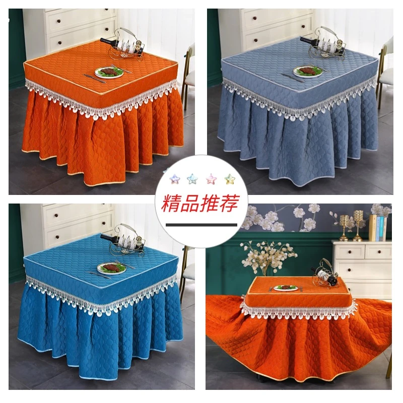 新款北貂绒加绒加厚保暖锁温家用正方形冬季优质取暖桌罩烤火桌罩