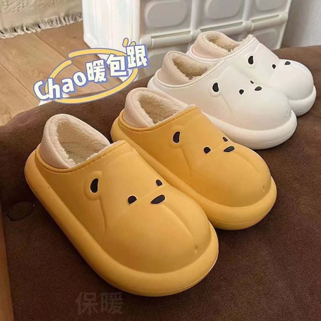 防水棉拖鞋男士秋冬季爆款室内保暖加绒防滑外穿厚底时尚情侣棉鞋