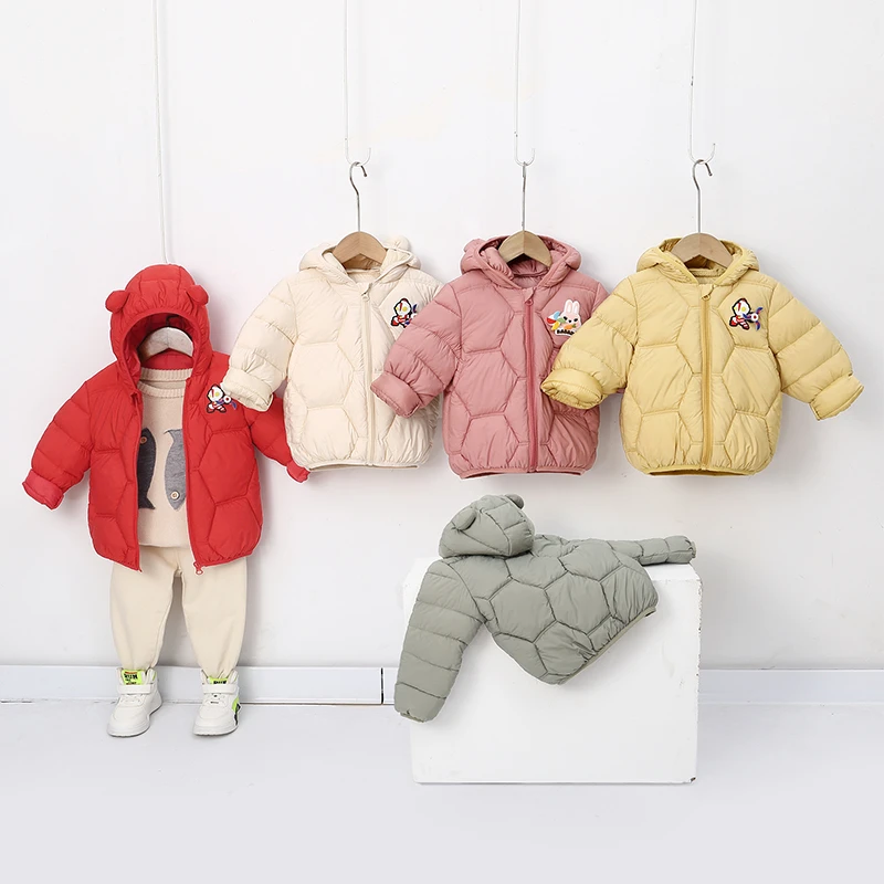 YJ852秋冬儿童新款卡通风车连帽棉服男女宝宝可爱波浪保暖外套