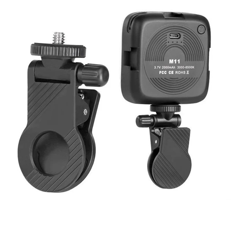 跨境网红户外直播摄影手机补光灯 多角度折叠可装卸夹子迷你夹