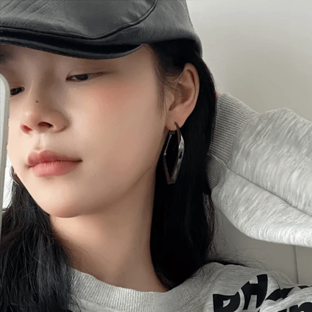 925 银针 耳饰 秋季新品几何方形简约百搭耳环E1108