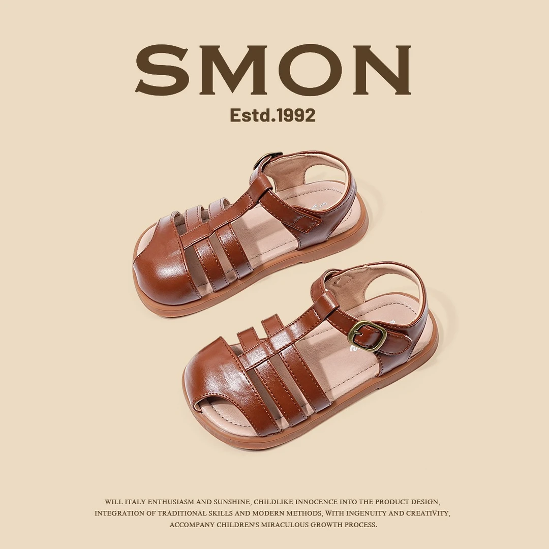 清仓凉鞋夏季2025新款儿童软底沙滩鞋女孩欧美风公主鞋包头凉鞋软