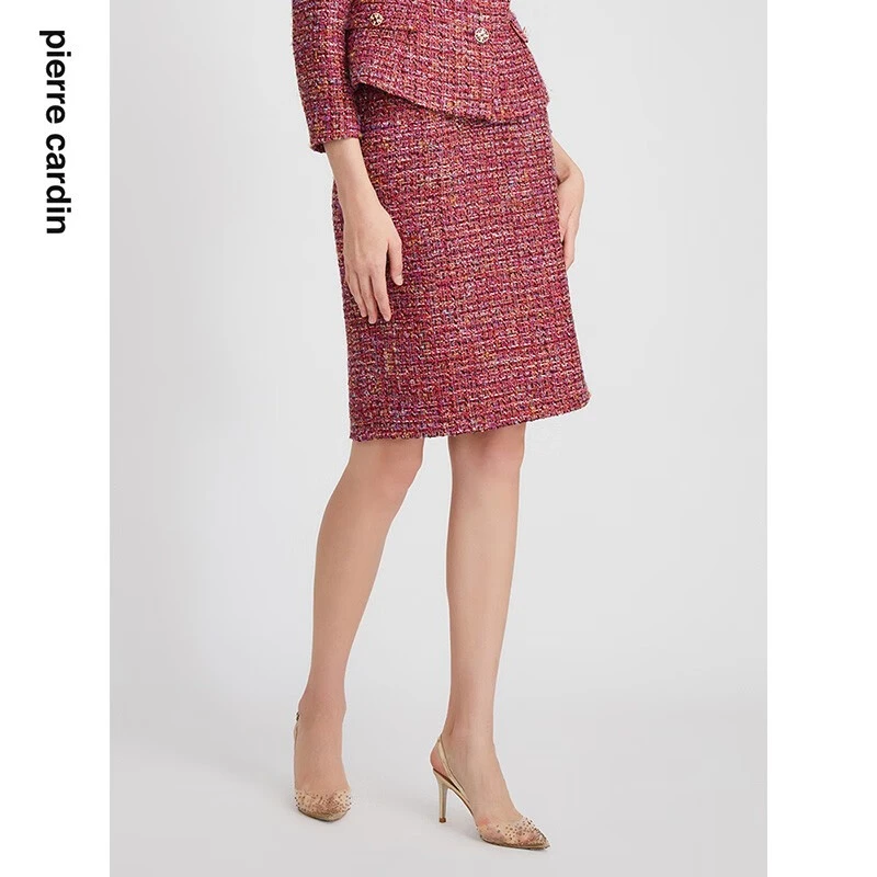 [皮尔卡丹女装]半身裙法式复古优雅小香风通勤包臀裙