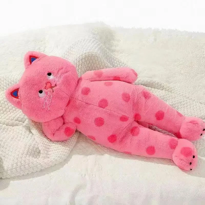 波点猫玩偶毛绒玩具可爱猫咪女生睡觉抱枕靠垫情侣布娃娃女生礼物