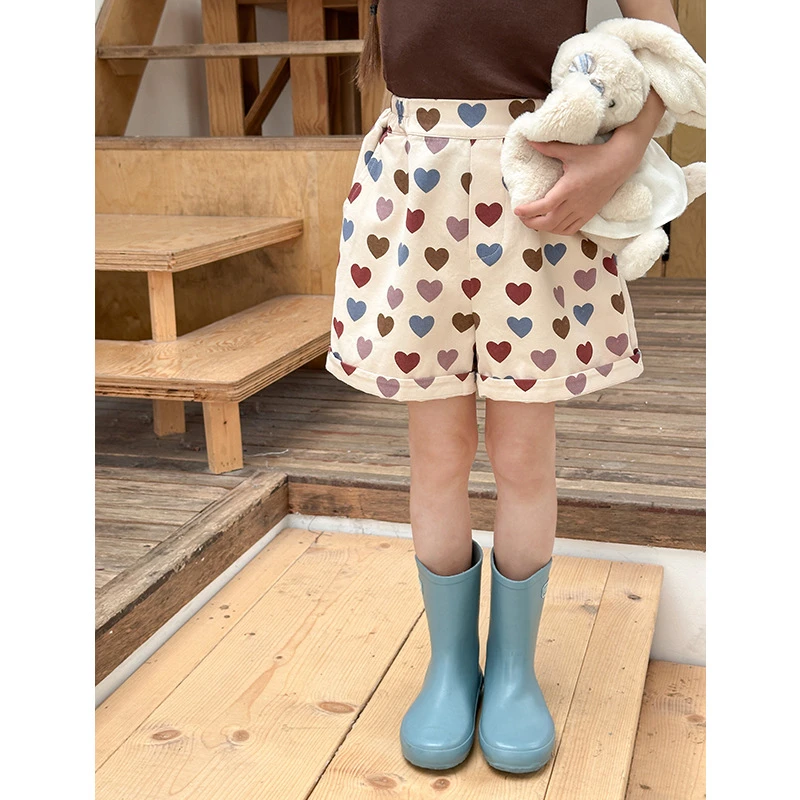 【夏季新款】儿童纯棉休闲宽松百搭满印卷边休闲短裤24U036