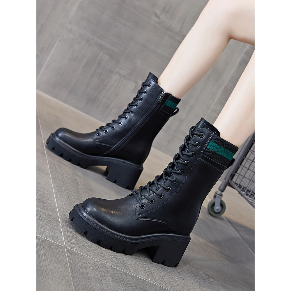 内马丁靴女小个子2025年春秋新款中筒靴棉鞋加绒雪地靴时装靴