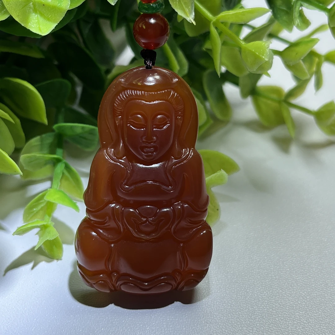 美亿珠宝/玛瑙玉髓观音吊坠约54*33mm/多样式发一