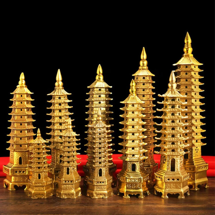 文昌塔十三层铜和文昌笔摆件九层书房挂件工艺品