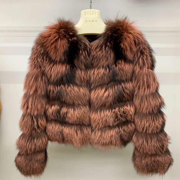 银狐原创设计师狐狸毛整皮外套短款加厚保暖