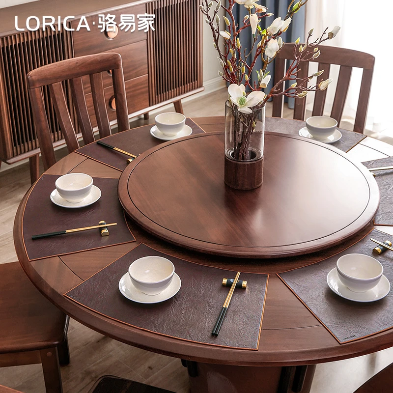 骆易家【陌野】中式圆桌扇形餐垫轻奢餐桌隔热垫桌垫防烫餐桌垫防油
