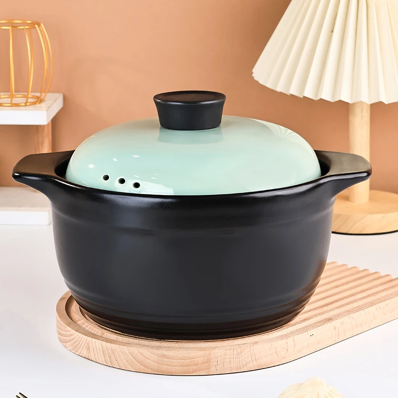 孟垣4.2L 蓝盖砂锅炖锅燃气可炒菜砂锅汤煲耐高温不裂
