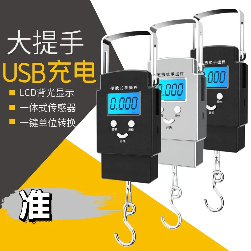 高精度手提电子秤家用弹簧电子称便携式迷你称鱼器手拿小巧行李秤