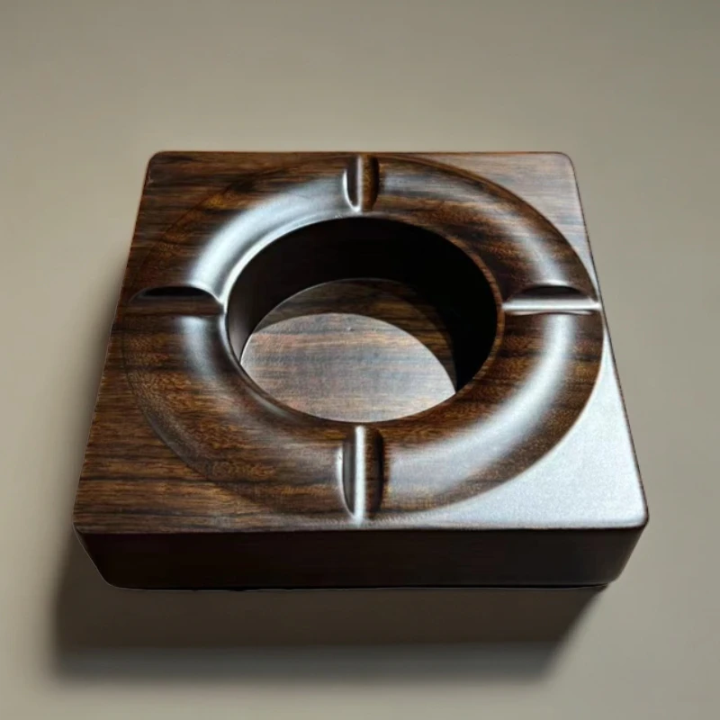 时尚餐厅黑檀木爱里古夷苏木烟灰缸复古茶室书房适用家用创意方形