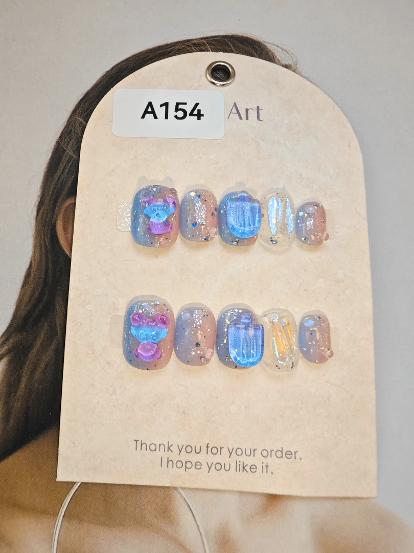 A703梦幻小熊冰淇淋爆闪可爱手工穿戴甲