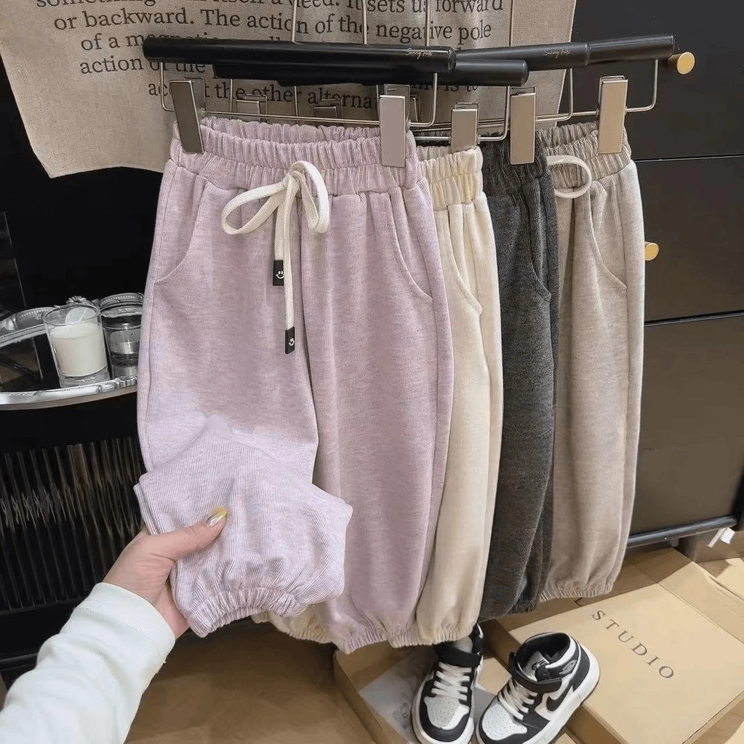 【亲子糯米裤】超级软糯人造棉早春男女儿童休闲长裤校园百搭科学