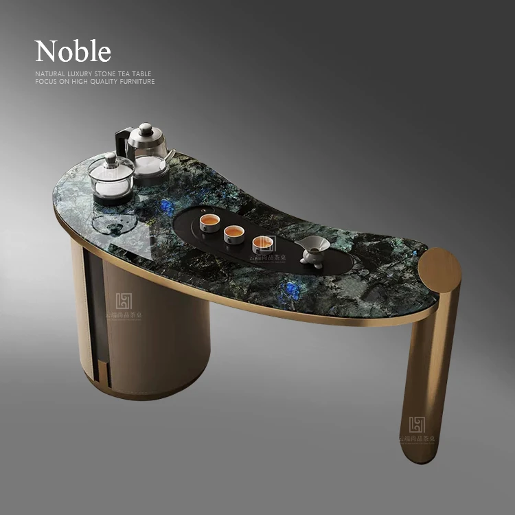 功夫茶桌高端天然奢石茶台客厅家用现代极简风别墅茶台天然大理石