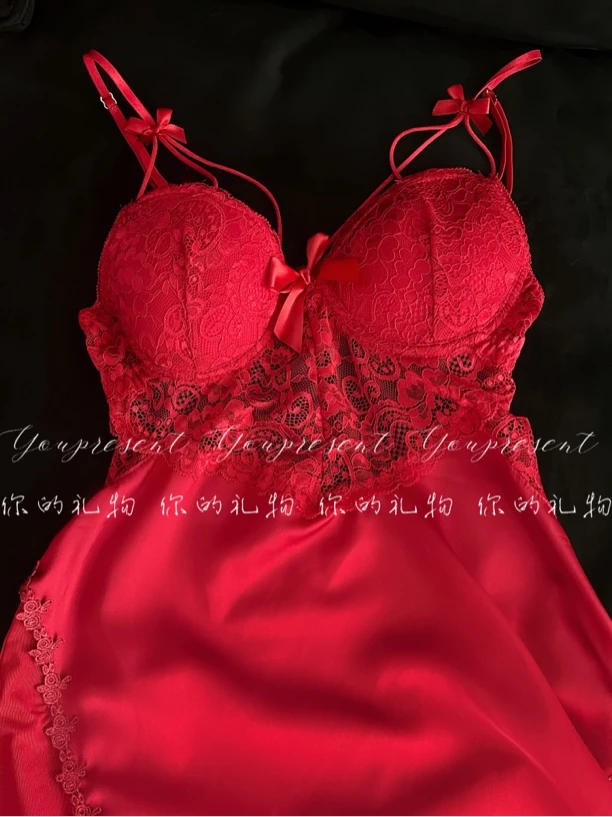 惹火冰丝版 | 镂空带钢圈睡裙