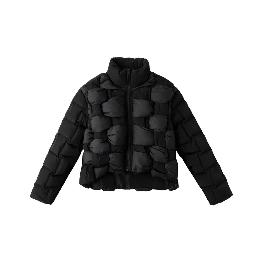 Charlie Luciano编织羽绒服外套秋冬新款加厚高领保暖上衣情侣款