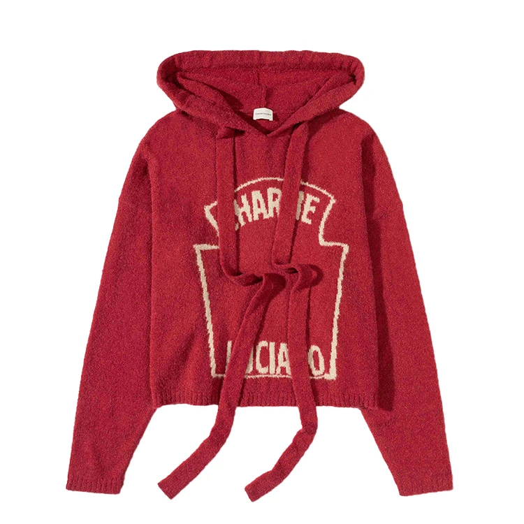 Charlie Luciano番茄酱连帽毛衣屠芷莹同款春秋情侣