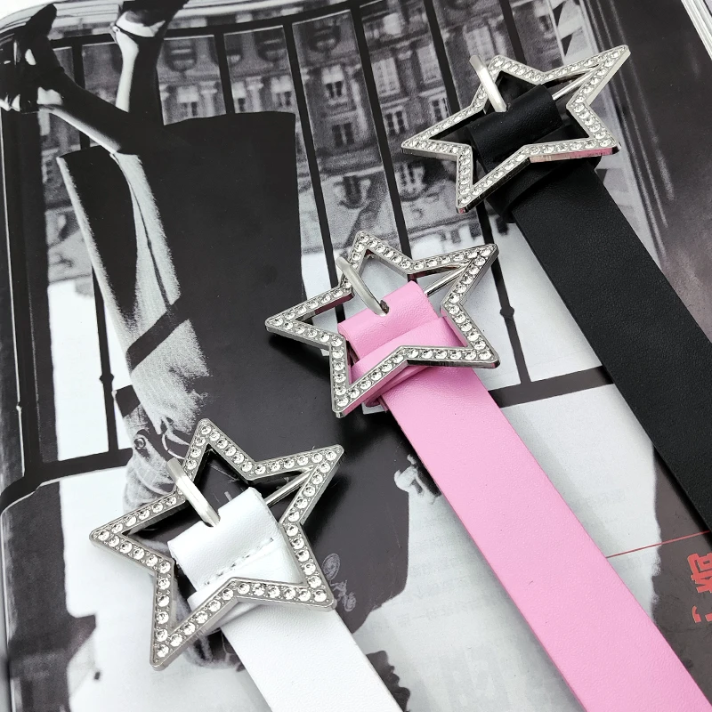 千禧辣妹风多巴胺穿搭y2k腰带女配牛仔裤新款星星皮带设计感小众