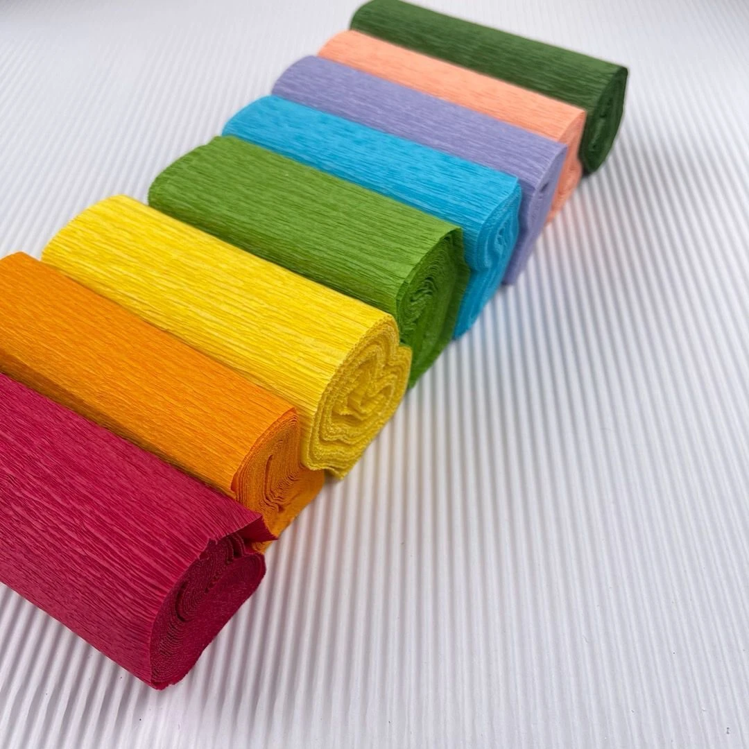 皱纹纸diy玫瑰花折纸10cm*250cm短款褶皱手工花材料  祥桦