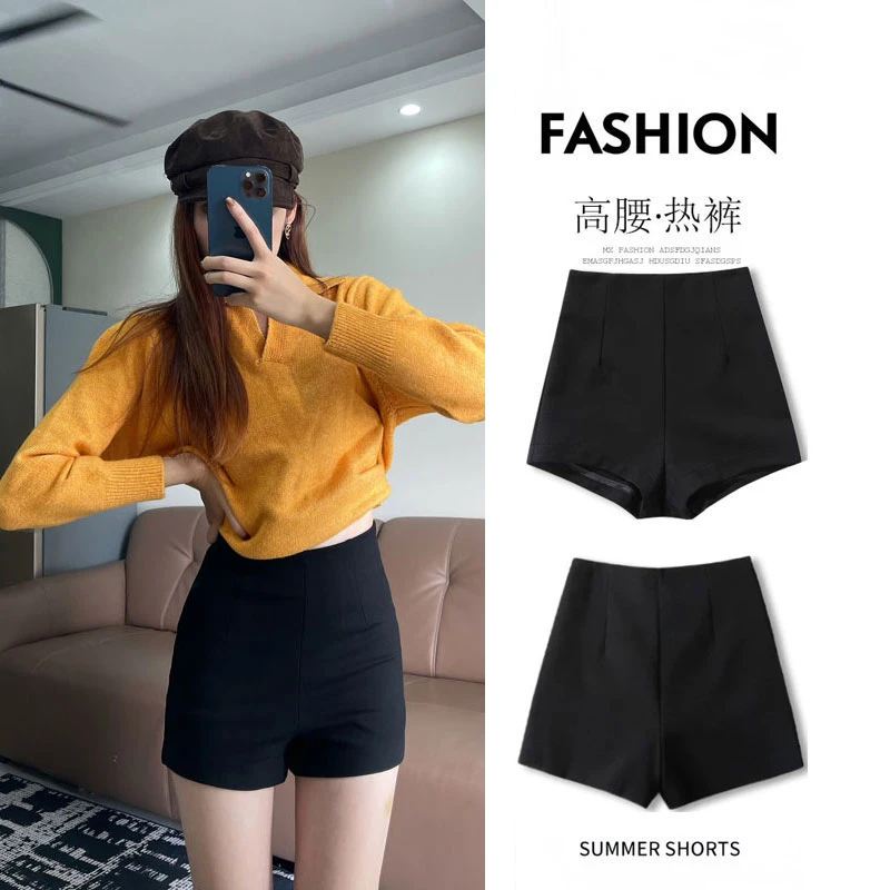 黑色辣妹短裤女春春夏季高腰显瘦小个子显瘦外穿防走光紧身打底裤
