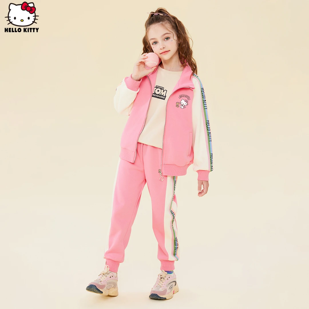 HELLO KITTY/凯蒂猫女童秋季套装2024新款中大童春秋运动休闲套装