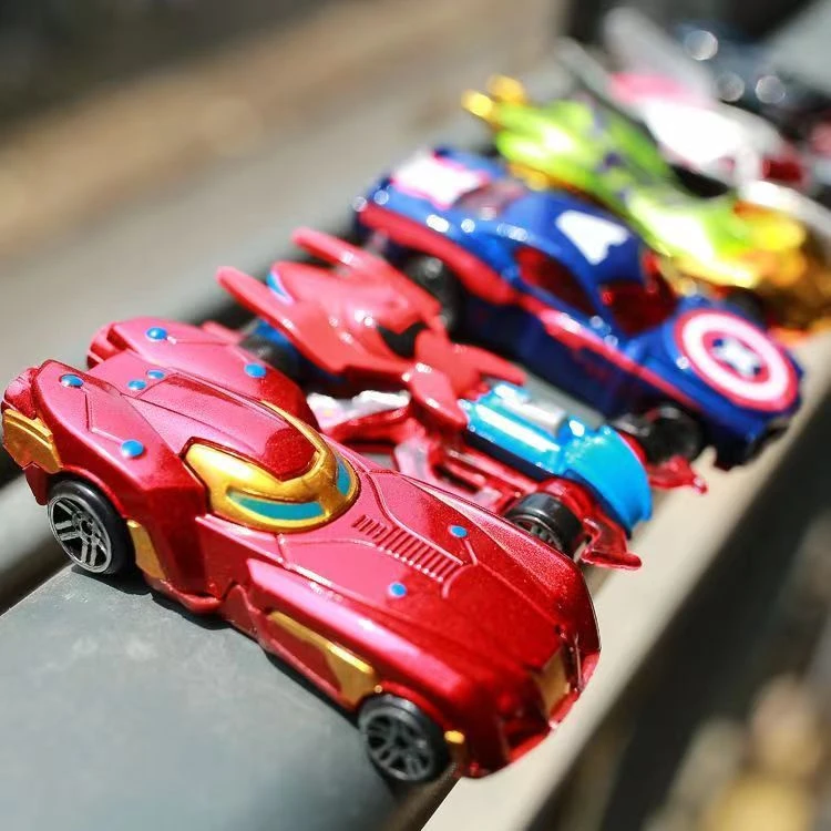 耐摔合金车模金属回力滑行惯性超小车英雄复仇者联盟儿童玩具男孩