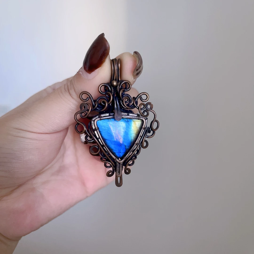 手工做旧三角紫铜线