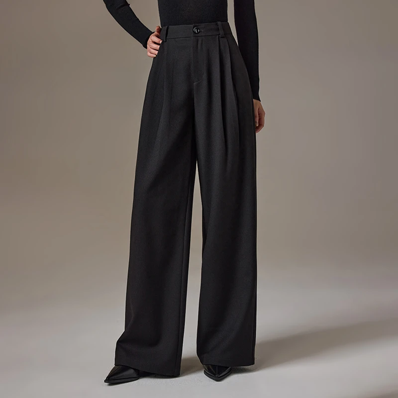 高腰显瘦垂感高定新款直筒裤560030