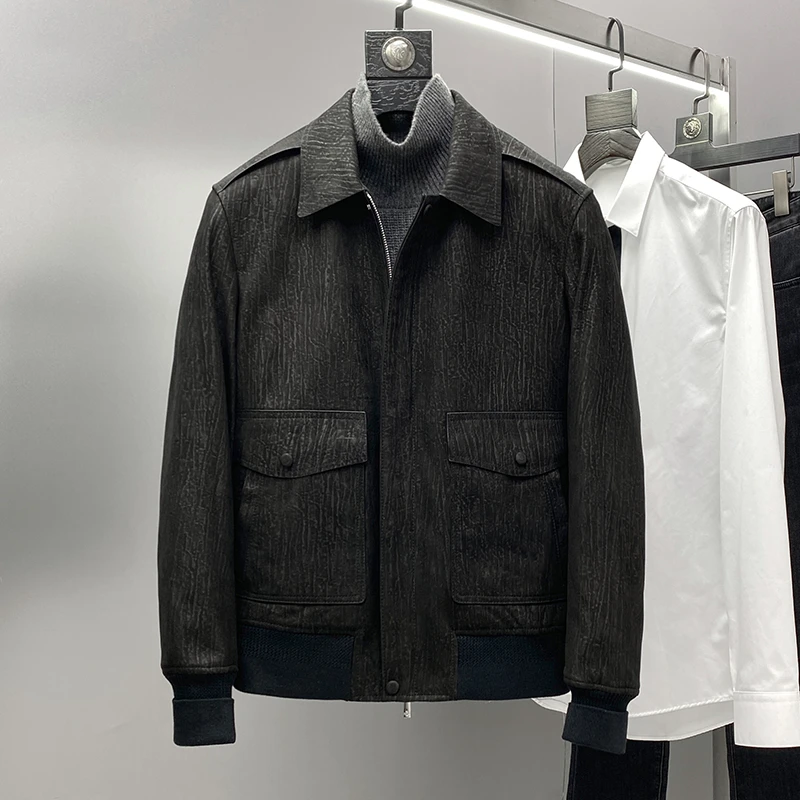 公价6W+早秋必入款 真皮皮衣外套KZ8815