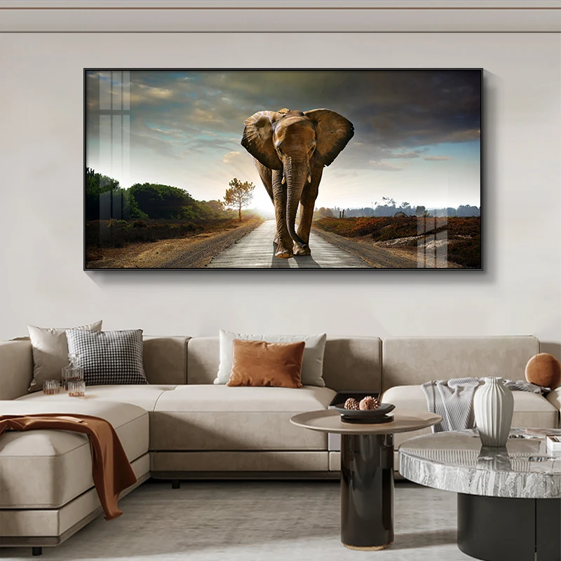 大象客厅装饰画高档轻奢整幅壁画现代简约高级感沙发背景墙挂画
