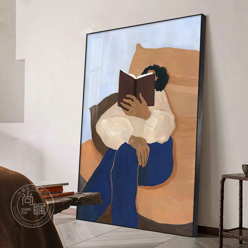 小众艺术客厅装饰画抽象人物竖版落地画玄关卧室床头背景墙壁挂画